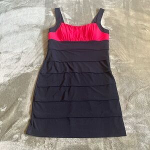 Black and Red Layered Bodycon Dress